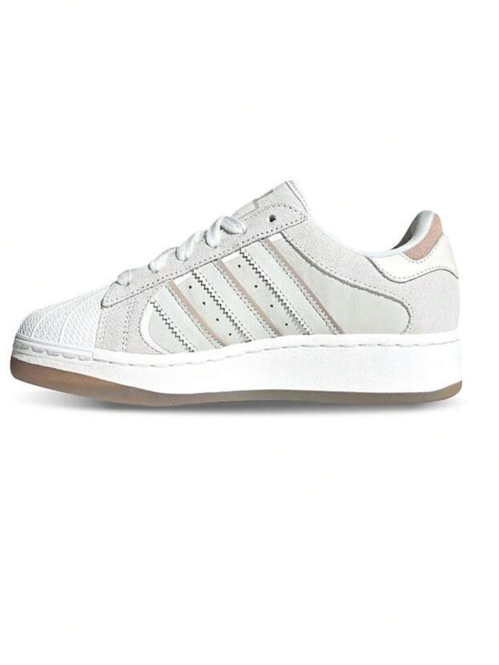 adidas White & Light Pink Low-Top Sneaker